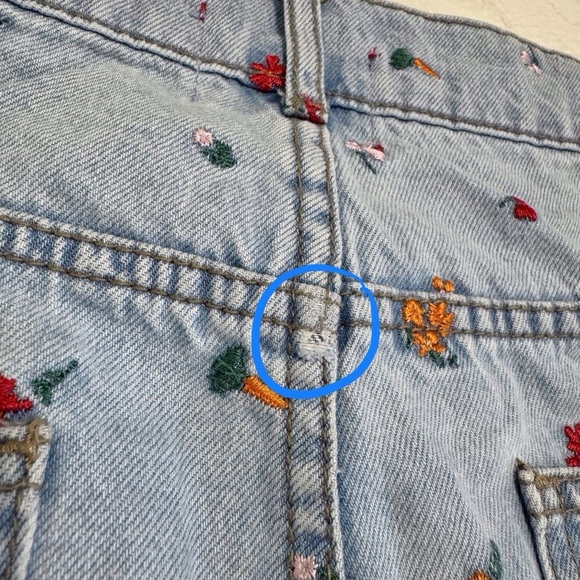 Urban Outfitters BDG High Rise Loose Baggy Embroidered Floral/Carrots Size 29 - Picture 10 of 13